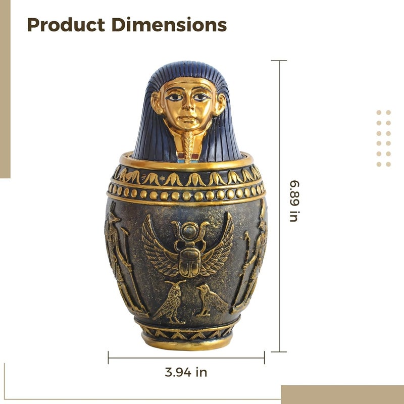 Anubis Egyptian Pet Urn Statue - 7.5 Resin Memorial, Vintage Egyptian Decor Figurine, Beautifully Textured Keepsake for Pet Ashes Display - Image 5
