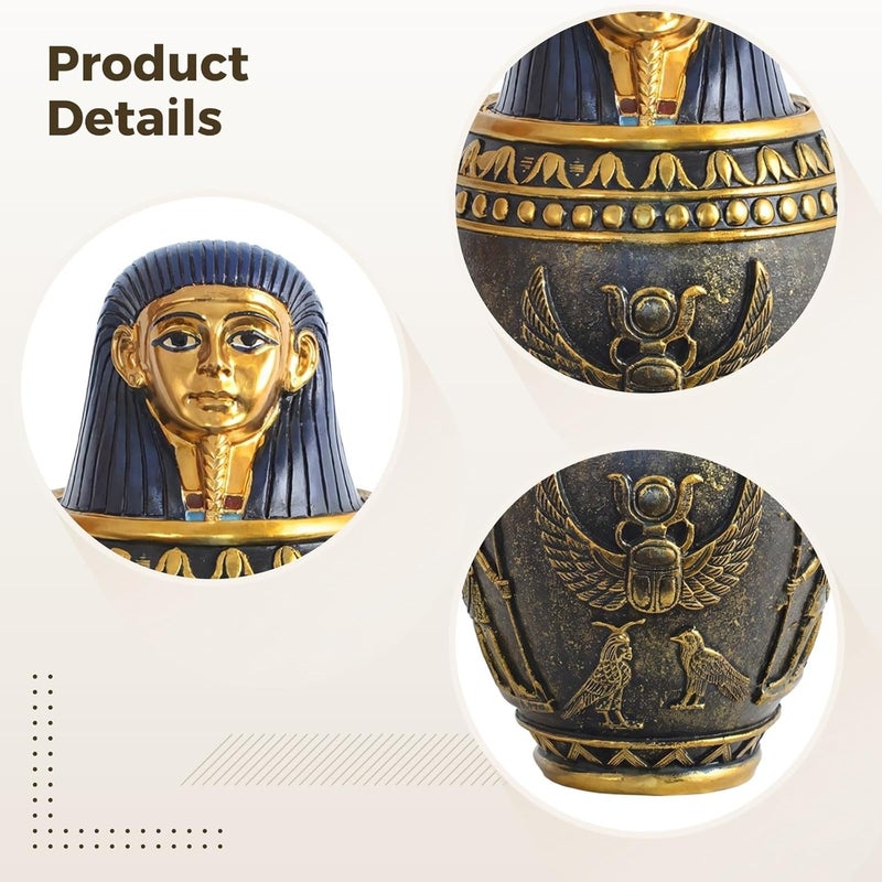 Anubis Egyptian Pet Urn Statue - 7.5 Resin Memorial, Vintage Egyptian Decor Figurine, Beautifully Textured Keepsake for Pet Ashes Display - Image 4