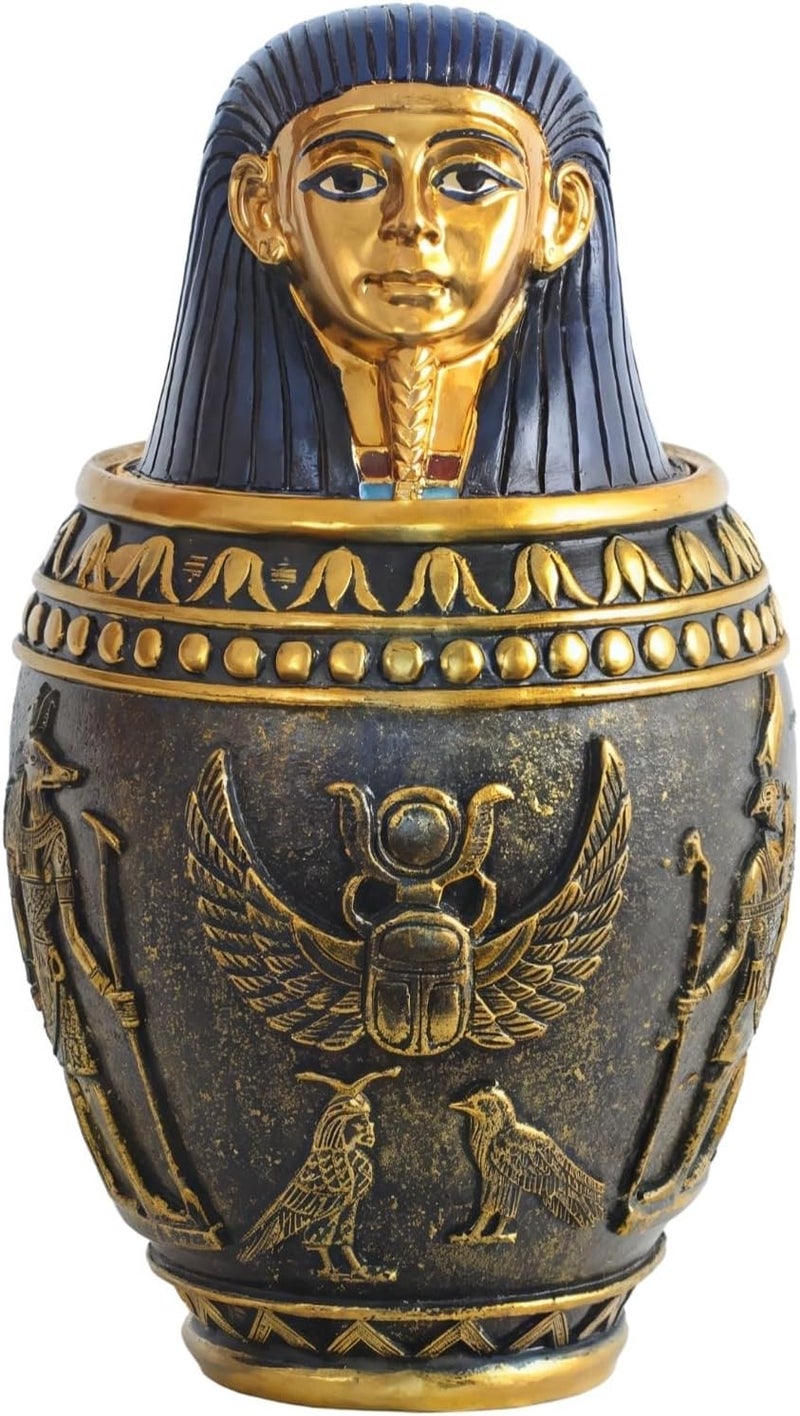 Anubis Egyptian Pet Urn Statue - 7.5 Resin Memorial, Vintage Egyptian Decor Figurine, Beautifully Textured Keepsake for Pet Ashes Display - Image 1