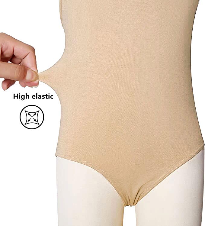 DANSHOW Women and Girls Nude Seamless Camisole Undergarment Leotard with Transition Straps(8A13) - Image 3