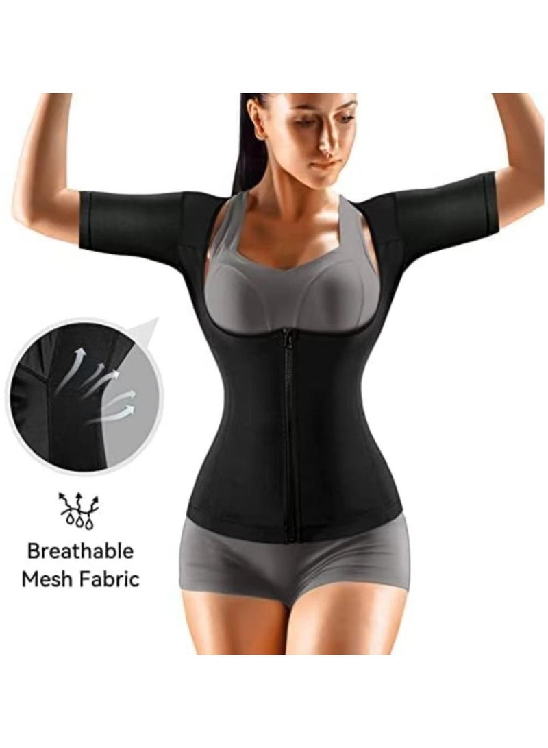 Generic Sauna Suit for Women Weight Loss Sauna Shirt for Women Sweat Suit Waist Trainer Vest Fitness Body Shaper Zipper - Image 5