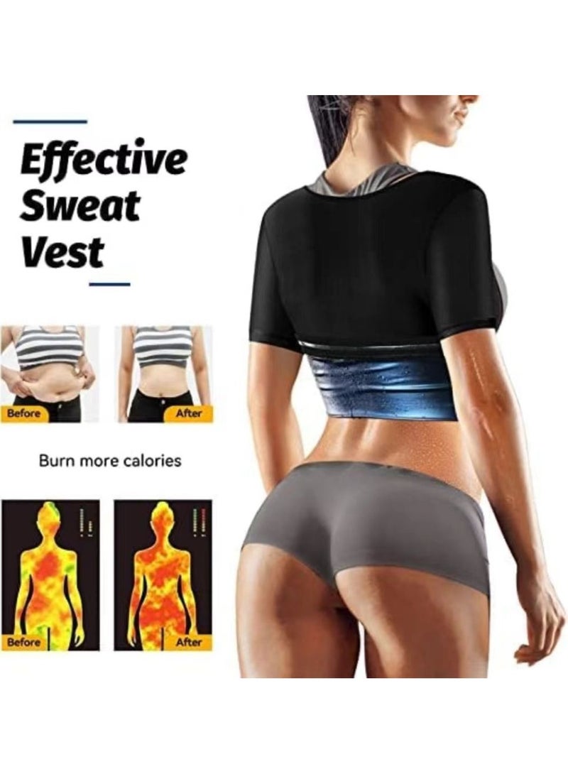 Generic Sauna Suit for Women Weight Loss Sauna Shirt for Women Sweat Suit Waist Trainer Vest Fitness Body Shaper Zipper - Image 3