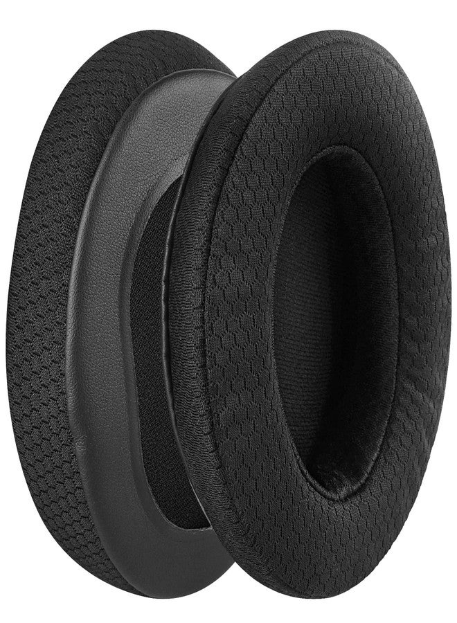 Geekria Comfort Extra Thick Mesh Fabric Replacement Ear Pads for Turtle Beach Stealth 400, 500X, 700X, 420X, Ear Force XO SEVEN, XP500, PX5, PX4, X42 Headphones, Ear Cushions (Black) - Image 2