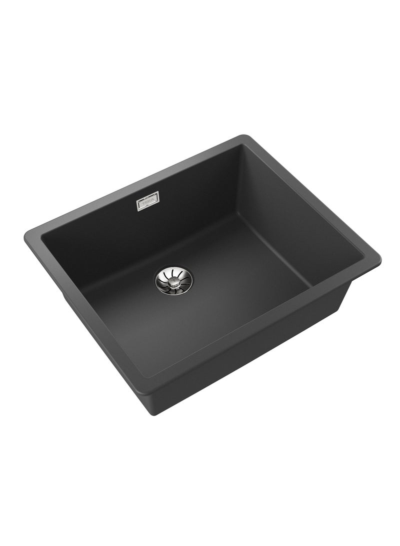 TEKA Tegranite+ Kitchen Sink with One Bowl and 2-in-1 Installation Options: Top or Undermount, 3½” PerfectFlow Manual Waste Basket with Siphon, HelixPro Waste Basket, 200 mm Deep Bowl Radea R10 50.40 M-TG - Image 3