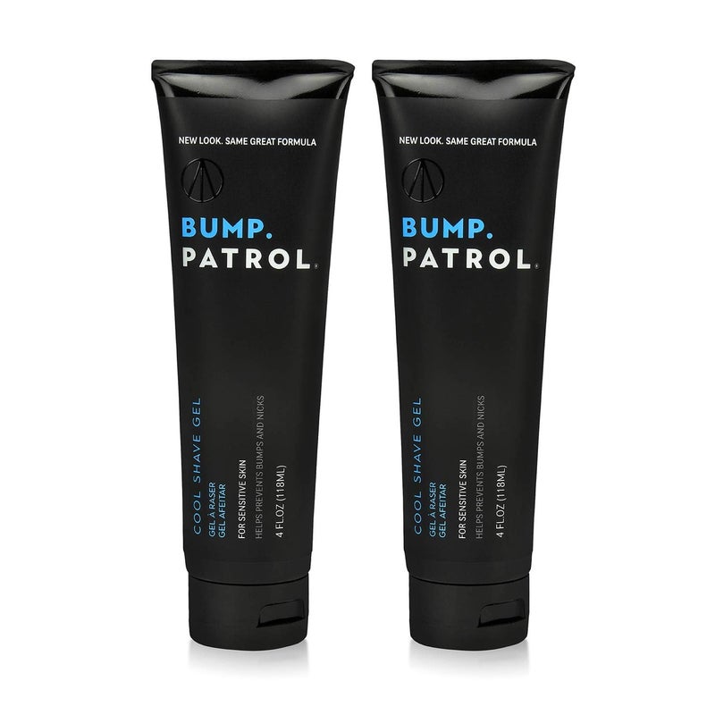 Bump Patrol Cool Shave Gel  Sensitive Clear Shaving Gel With Menthol Prevents Razor Burn Bumps Ingrown Hair  4 Ounces 2 Pack
