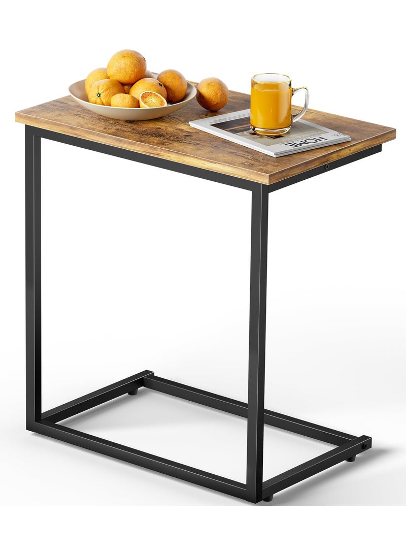 Bukela End Table Living Room, C Shaped End Table 27 inches High, Side Table for Couch Slide Under, C Table Sofa Side End Table，C Table Sofa Side End Table for Living Room  - Image 1
