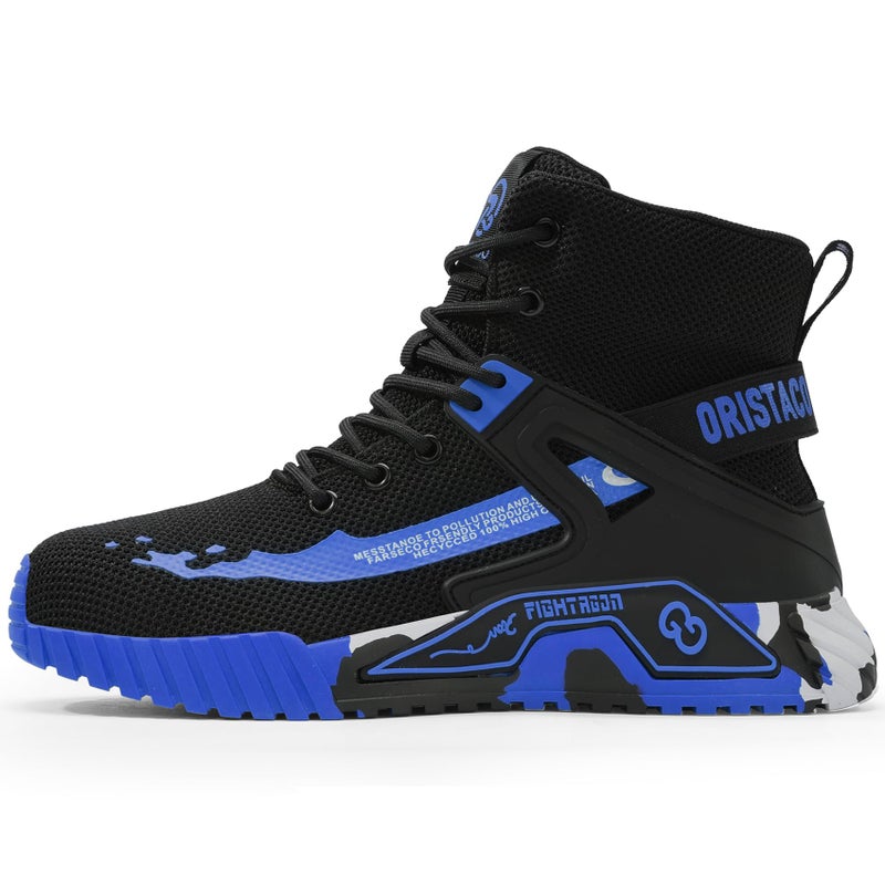 ORISTACO Work Safety Crew Boots Lightweight Breathable Industry Construction Steel Toe Sneakers, 0297 Blue 39 - Image 4
