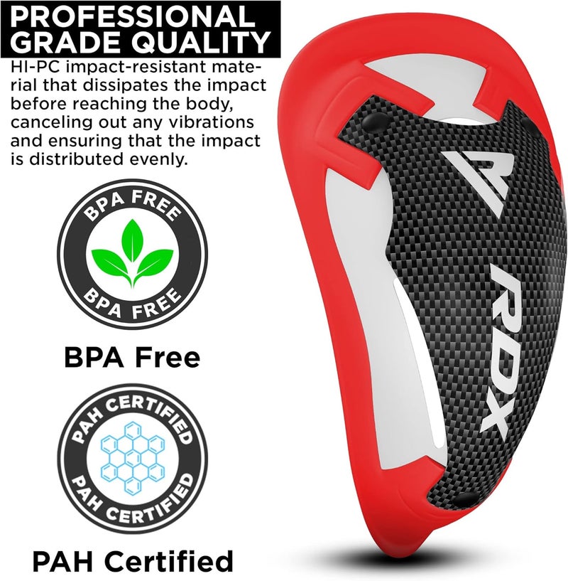 Rdx كوب الحماية للمنطقة الحساسة لفنون القتال المختلطة، الملاكمة، التدريب ومواي تاي، درع واقي مع فتحات تهوية ثلاثية لتدفق الهواء، يستخدم للرجال في الكيك بوكسينغ، الجوجيتسو البرازيلية، الكاراتيه، فنون القتال، التايكوندو، والمبارزات. - Image 2