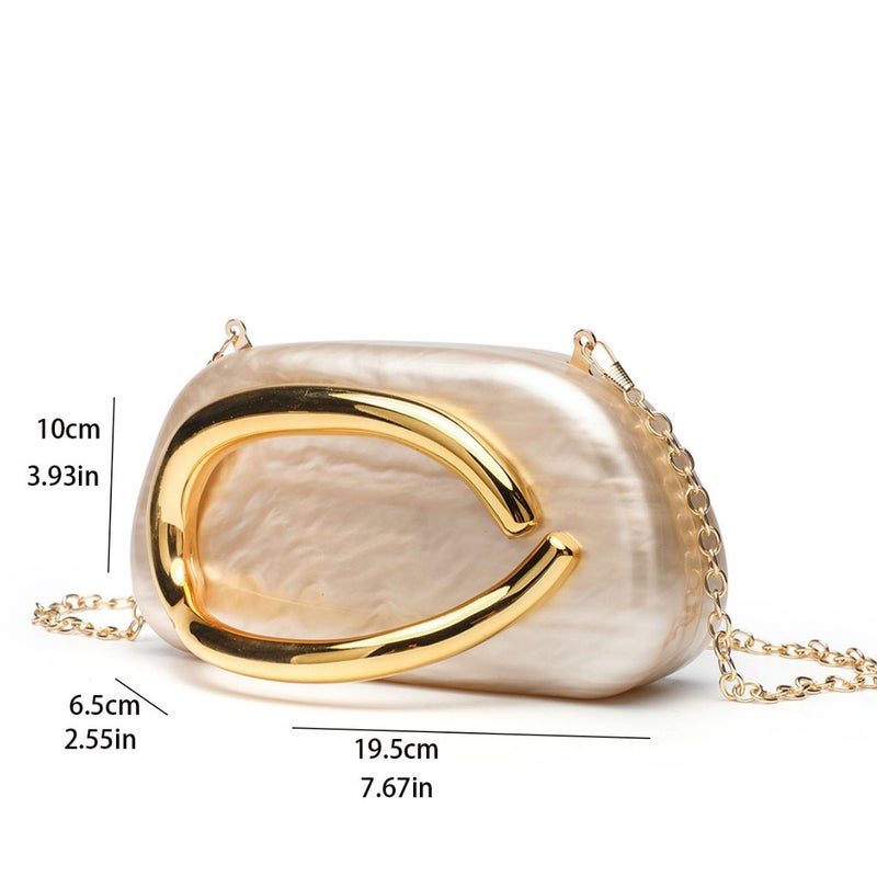 Acrylic Hard Shell Evening Clutch Crossbody Shoulder Bag for Women - Image 2