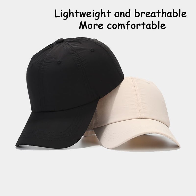Ptduabenlu Waterproof Baseball Cap Breathable UPF50+ Caps for Men Women Outdoor Sport Adjustable Rain Quick Dry Hat Black - Image 4