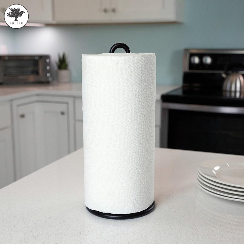 Sulfar Metal Black Tissue Roll Paper Holder/Paper Towel Holder for Home, Paper Roll Dispenser for Bathroom and Dining Table - Image 5