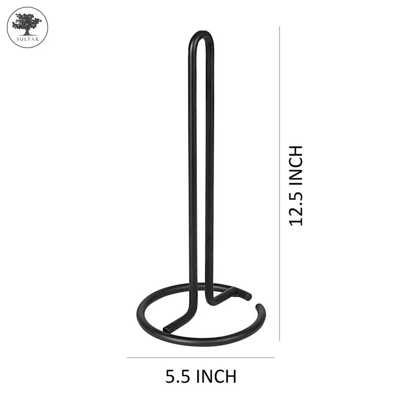 Sulfar Metal Black Tissue Roll Paper Holder/Paper Towel Holder for Home, Paper Roll Dispenser for Bathroom and Dining Table - Image 2