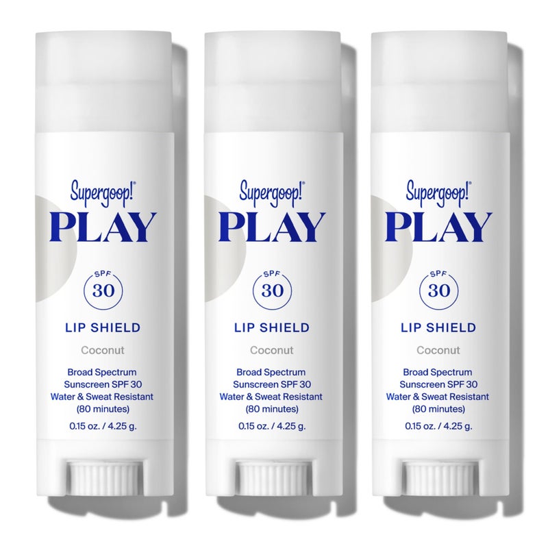 Supergoop! PLAY Lip Shield SPF 30 with Coconut - 3 Pack - Hydrating SPF Lip Balm - Moisturizing Treatment for Dry Cracked Lips - Broad Spectrum UV Protection - Image 1