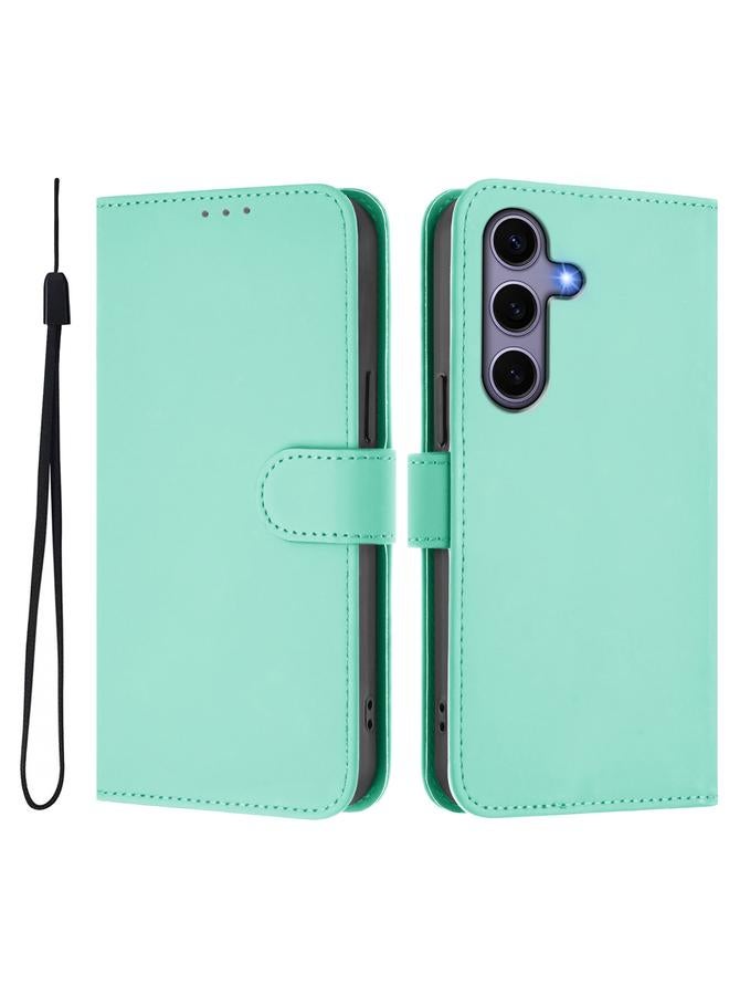 S-TOP Case For Samsung Galaxy S25 5G Skin Feel Solid Color Leather Phone Case with Lanyard - Image 2