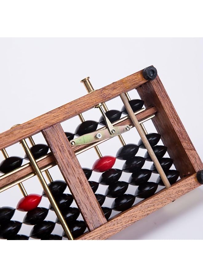 Vintage Style 17 Digit Rods Wooden Abacus Soroban Chinese Calculator Counting Tool Math Professional Abacus For Adults Kids With Reset on 13.78 Inches - Image 3
