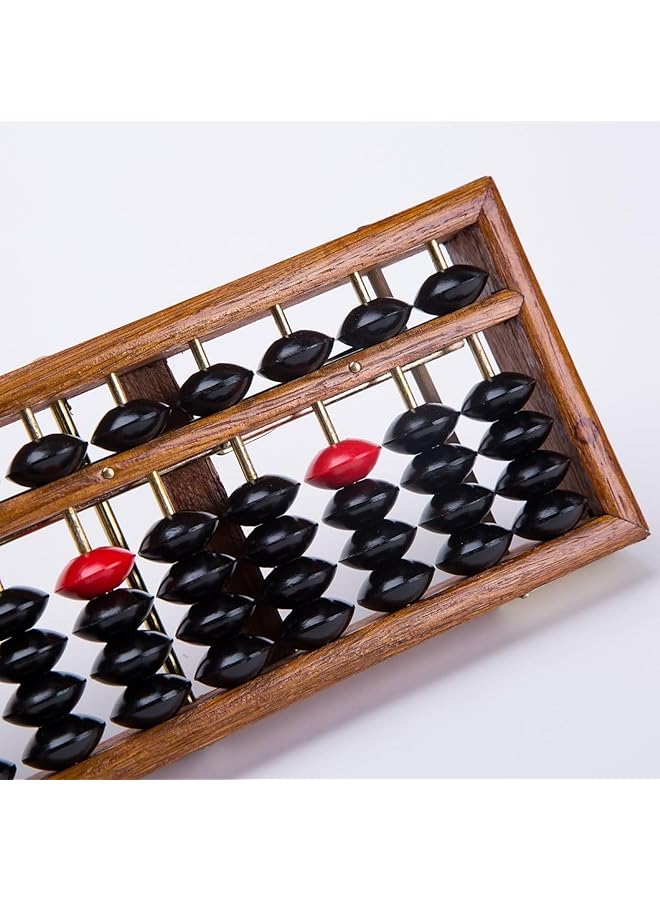 Vintage Style 17 Digit Rods Wooden Abacus Soroban Chinese Calculator Counting Tool Math Professional Abacus For Adults Kids With Reset on 13.78 Inches - Image 5