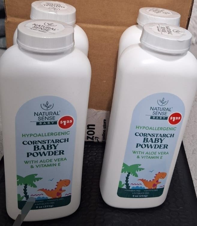 Natural Sense Baby Hypoallergenic Cornstarch Baby Powder with Aloe Vera  Vitamin E