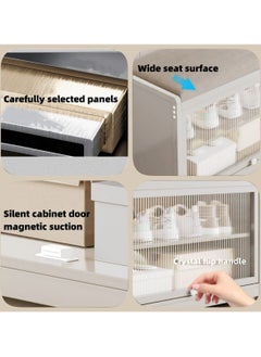 XiuWoo Shoe Rack Bench, Home Doorway Stool Shoe Cabinet, With Soft Upholstered Cushion, Transparent Door,Small Household Can Storage Shoe Shelf  - Image 2
