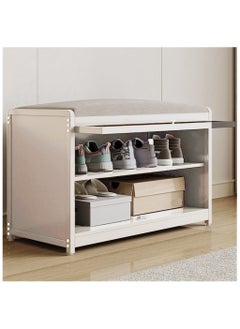 XiuWoo Shoe Rack Bench, Home Doorway Stool Shoe Cabinet, With Soft Upholstered Cushion, Transparent Door,Small Household Can Storage Shoe Shelf  - Image 3