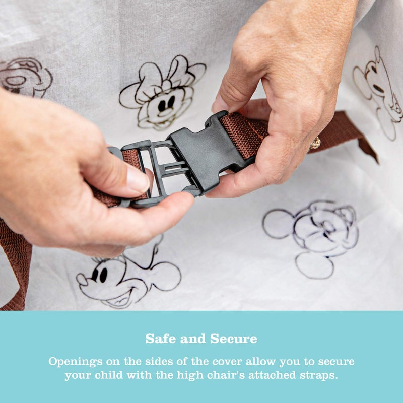 J.L. Childress Disney Baby Disposable Restaurant High Chair Covers - Baby Travel Accessory for Kids & Toddlers, Individually Wrapped, Covers All Surfaces - 12 Count, Mickey & Minnie - Image 4