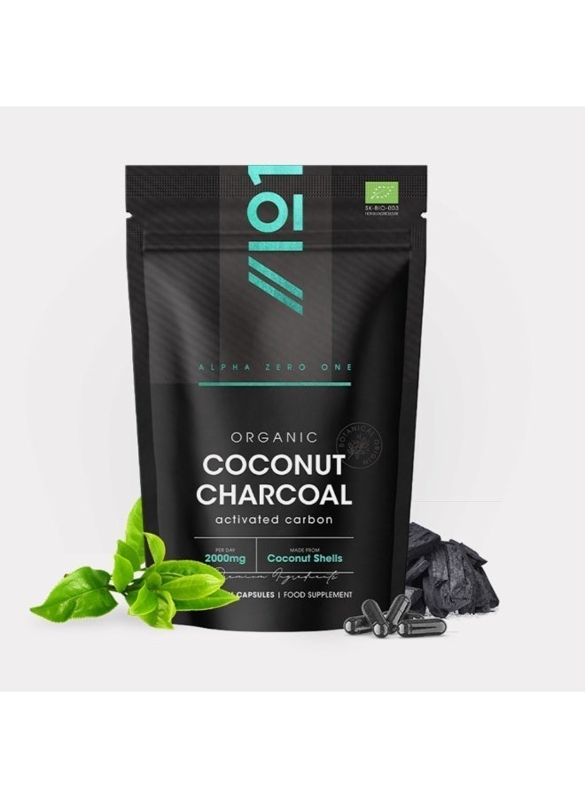 الفحم العضوي من جوز الهند 2000 مجم – يدعم إزالة السموم وصحة الجهاز الهضمي، صنع في المملكة المتحدة، 60 كبسولة - Image 3