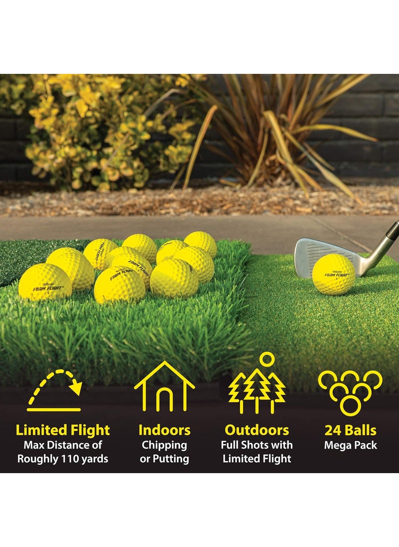 GoSports GoSports Foam Flight Practice Golf Balls  Choose White or Yellow  Pack of 24 Limited Flight Training Balls  - Image 2