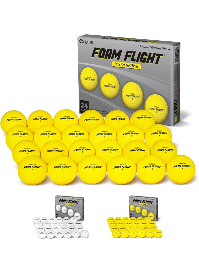 GoSports GoSports Foam Flight Practice Golf Balls  Choose White or Yellow  Pack of 24 Limited Flight Training Balls  - Image 1