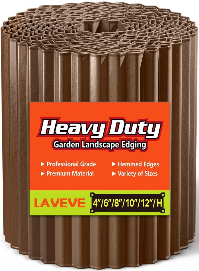 LAVEVE Corrugated Metal Garden Border, 6" x 40' Landscape Edging for Lawn, Flower Bed, Gardens Fence, Paver Edges (Coffee) - Image 1