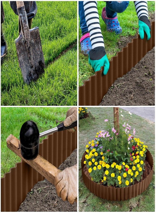 LAVEVE Corrugated Metal Garden Border, 6" x 40' Landscape Edging for Lawn, Flower Bed, Gardens Fence, Paver Edges (Coffee) - Image 3