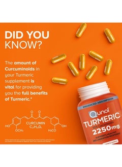 Turmeric Curcumin with Black Pepper, Qunol 2250mg Turmeric Extract with 95% Curcuminoids, Extra Strength Supplement, Enhanced Absorption, Supports Healthy Inflammation Response, 90 Vegetarian Capsules - pzsku/Z9EA1658C0FDC6A67C029Z/45/_/1681364994/f0b788b5-4c02-4a59-8796-d9d1b1d45a1d