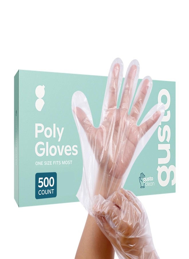 Comfy Package [500 Count Disposable Poly Plastic Gloves for Cooking, Food Prep, and Food Service, Latex & Powder Free - One Size Fits Most - Image 1