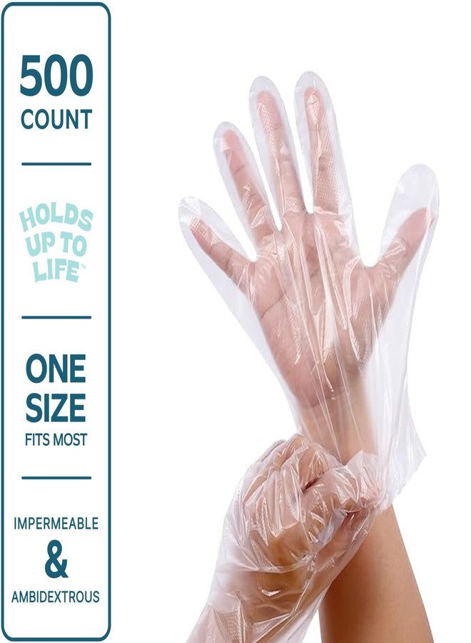 Comfy Package [500 Count Disposable Poly Plastic Gloves for Cooking, Food Prep, and Food Service, Latex & Powder Free - One Size Fits Most - Image 2