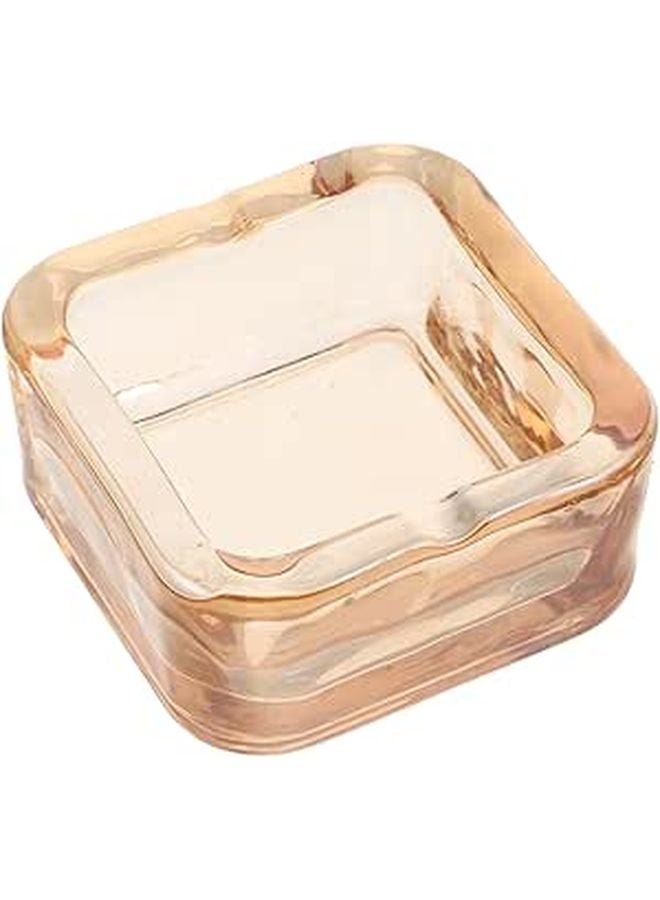 Amber Glass Ashtray Decorative Portable for Car Home Office Indoor Outdoor Use - Image 1
