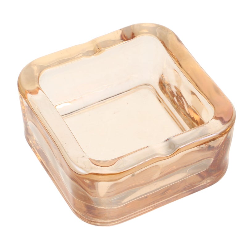 Amber Glass Ashtray Decorative Portable for Car Home Office Indoor Outdoor Use - Image 2