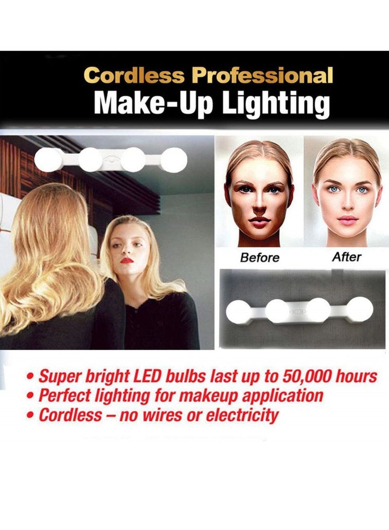 Cool Baby COOLBABY LED Portable Rechargeable LED Vanity Mirror Light with 4 LED Bulbs for Bathroom Dressing Room Vanity - Image 4