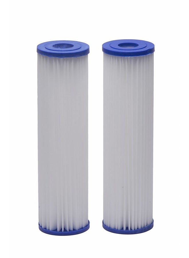 EcoPure EPW2P Pleated Whole Home Replacement Water Filter-Universal Fits Most Major Brand Systems (2 Pack), White/Blue - Image 1