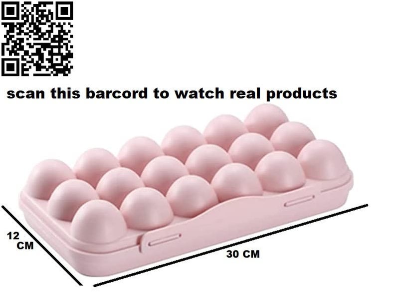 MAGHROLA 18 Grids Egg Holder with lid for RefrigeratorHomeoutdoor Compartment Egg Storage Box for Kitchen Buckle Design Egg Storage Box Freestanding Egg Tray Suitable for Home2 PCS Pink - Image 2