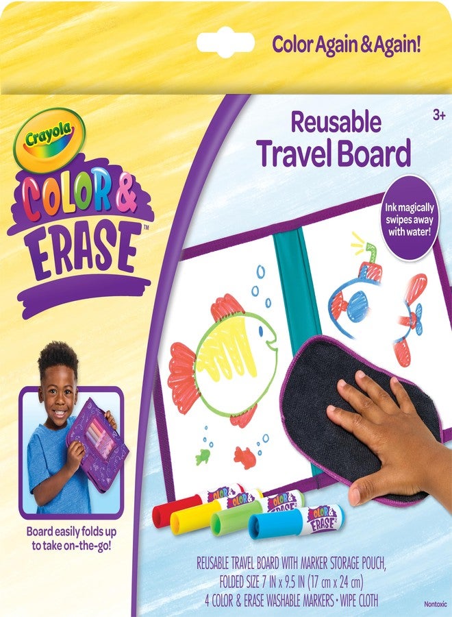 Crayola Color & Erase Drawing Board for Kids, Travel Coloring Kit, Drawing Toy, Toddler Coloring Set, Gift for Kids, 3+ - Image 1