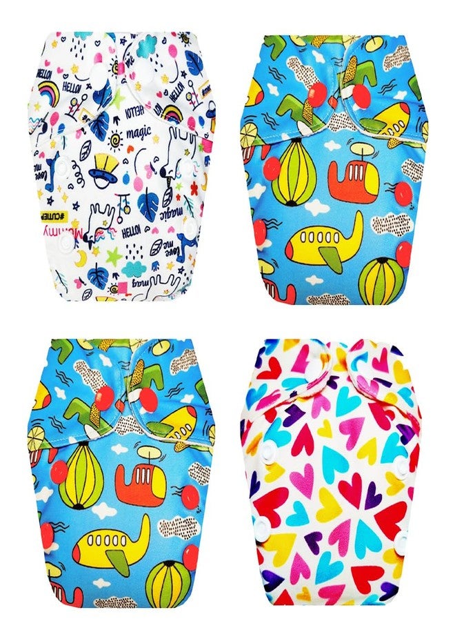 Dumbledo Premium Newborn Cloth Diaper with Integrated Soaker (Pack of 4) | Dry Feel and Comfortable | Leakproof | Quick Dry | Worry-Free Diapering | 0 - 4 Months | Unisex Baby - Image 1