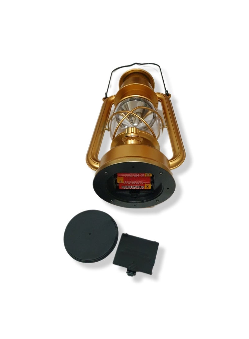 Al Zaabiah Gold Old-Fashioned Portable LED Lantern | Ramadan & Eid Home Decoration Light - Image 4