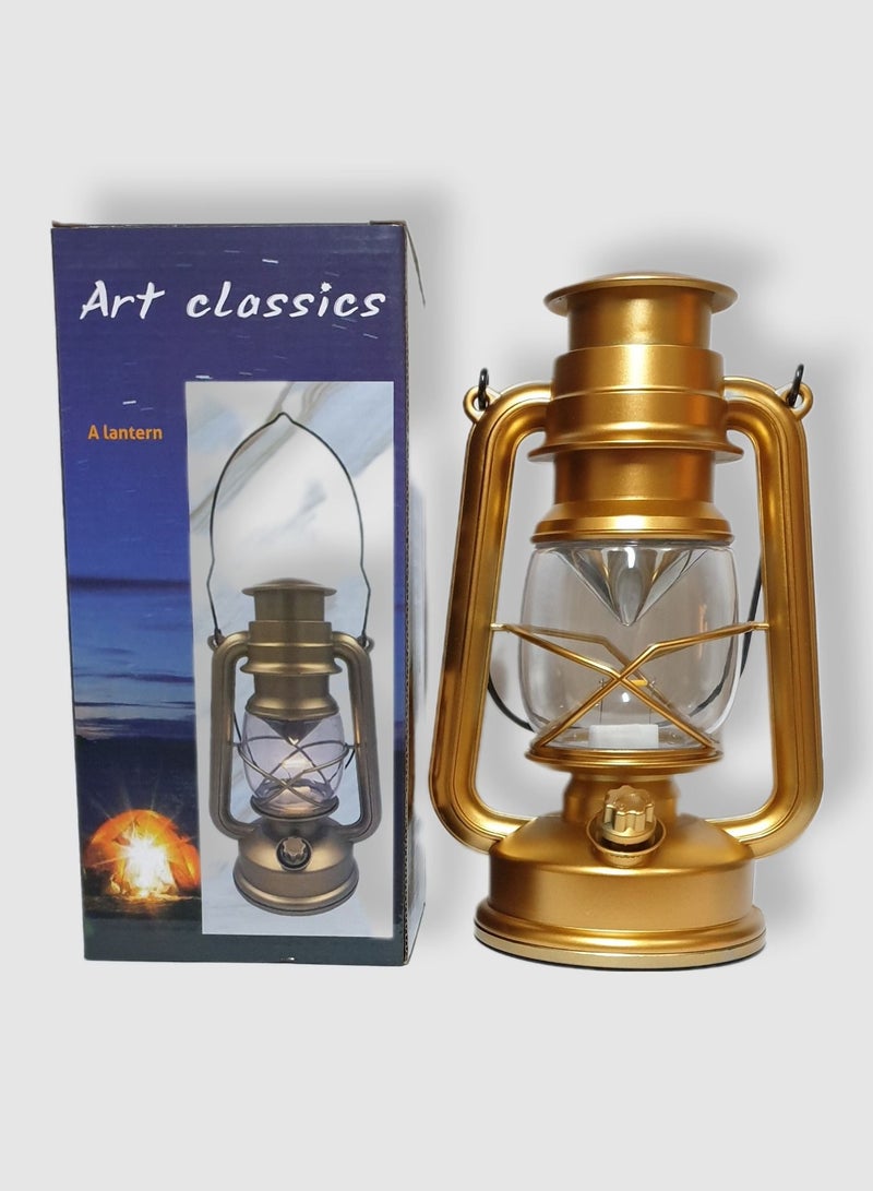 Al Zaabiah Gold Old-Fashioned Portable LED Lantern | Ramadan & Eid Home Decoration Light - Image 5