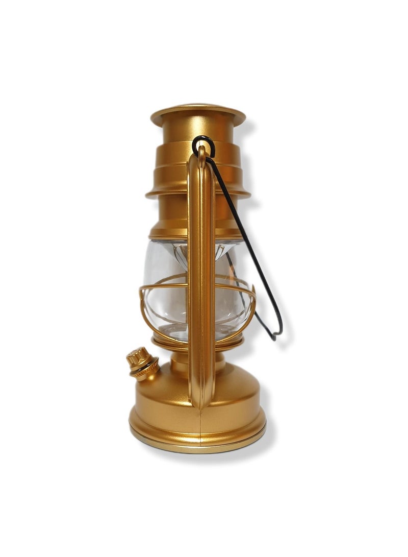 Al Zaabiah Gold Old-Fashioned Portable LED Lantern | Ramadan & Eid Home Decoration Light - Image 3