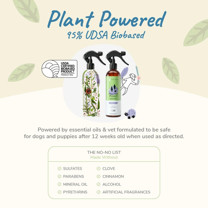 kin+kind | Plant-Based Flea and Tick Spray for Dogs (12 fl oz) | Lavender - Image 3