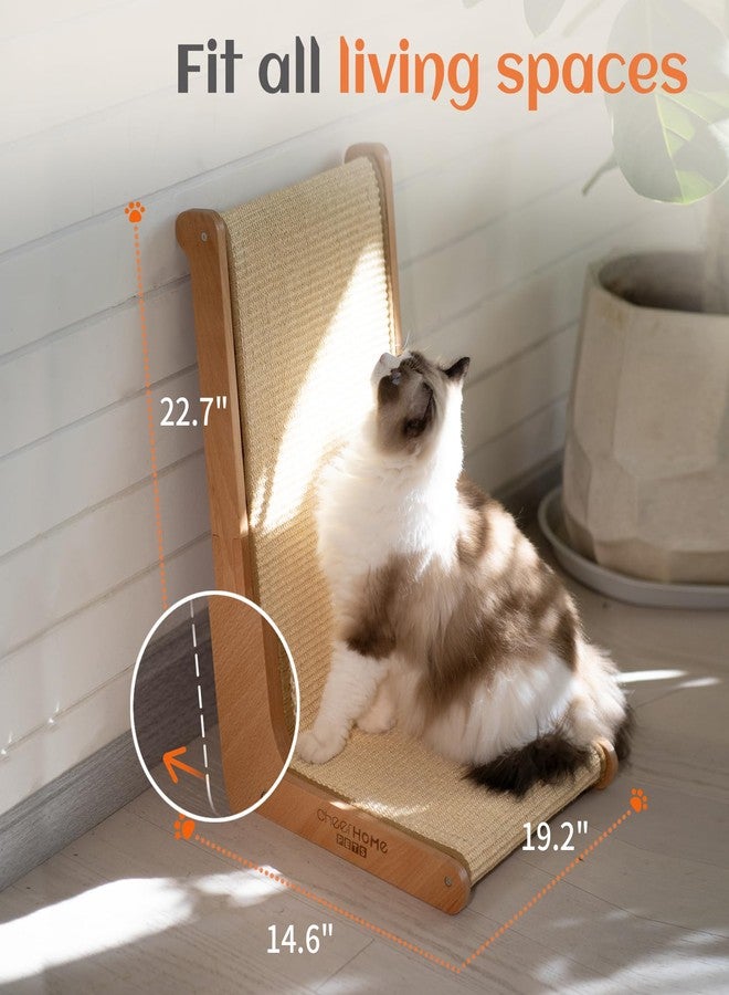 CHEERHOME PETS لوح خدش للقطط مصنوع من السيزال، مناسب للقطط المنزلية، لوح خدش عمودي للقطط، لوح خدش للقطط على شكل حرف L، عمود خدش للقطط، أثاث خشبي صلب للقطط (كبير) - Image 3