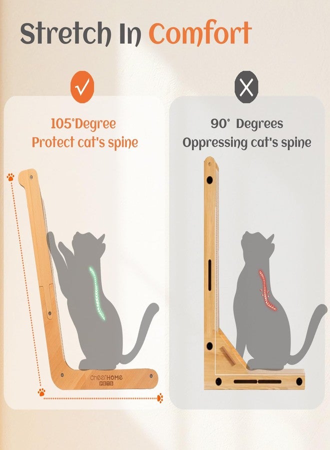 CHEERHOME PETS لوح خدش للقطط مصنوع من السيزال، مناسب للقطط المنزلية، لوح خدش عمودي للقطط، لوح خدش للقطط على شكل حرف L، عمود خدش للقطط، أثاث خشبي صلب للقطط (كبير) - Image 2