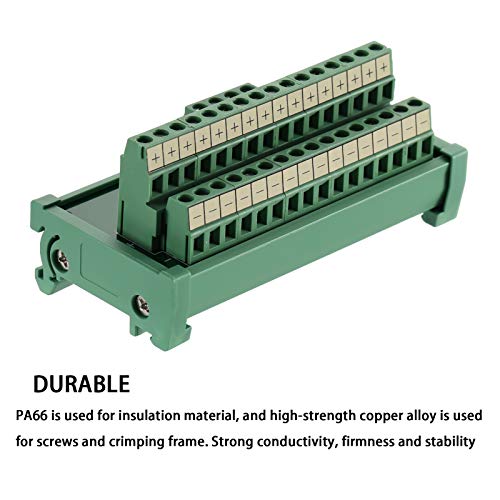 ANMBEST 2 in 16 Out Terminal Blocks Module, 25A DIN Rail and Panel Mounting Power Distribution Breakout Board for PLC Servo Power Amplifier - Image 3