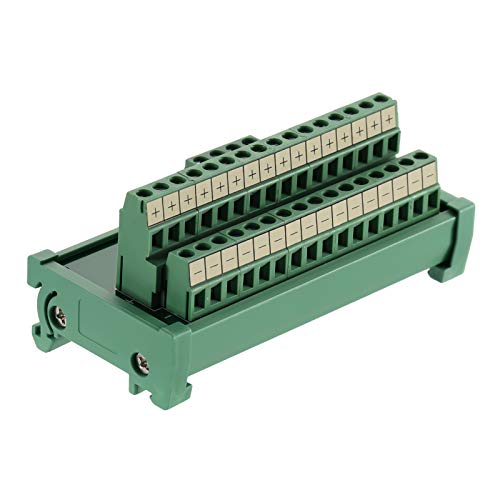ANMBEST 2 in 16 Out Terminal Blocks Module, 25A DIN Rail and Panel Mounting Power Distribution Breakout Board for PLC Servo Power Amplifier - Image 1