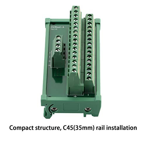 ANMBEST 2 in 16 Out Terminal Blocks Module, 25A DIN Rail and Panel Mounting Power Distribution Breakout Board for PLC Servo Power Amplifier - Image 4