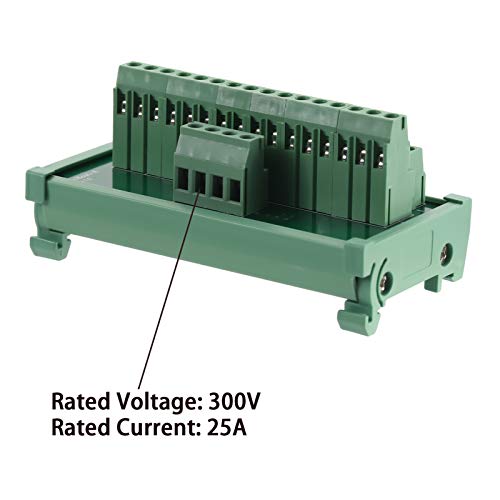 ANMBEST 2 in 16 Out Terminal Blocks Module, 25A DIN Rail and Panel Mounting Power Distribution Breakout Board for PLC Servo Power Amplifier - Image 2