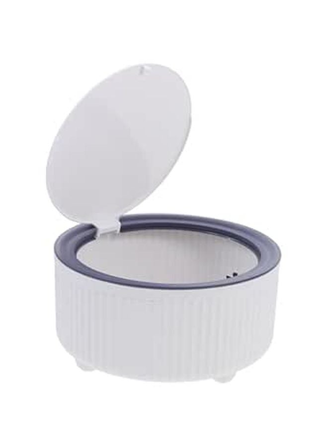 Dark Blue Press Lid Desktop Trash Can Small Round Wastebasket For Office Living Room Dormitory - Image 1